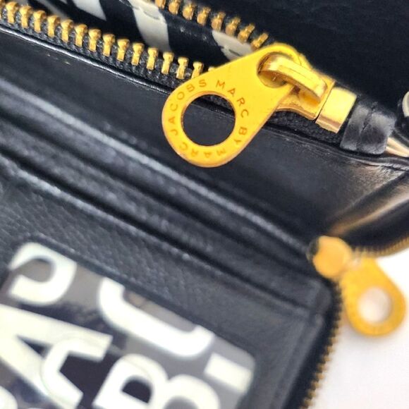 Marc By Marc Jacobs Leather Zip Around Wallet Black 7.25x3.5 - Picture 7 of 9